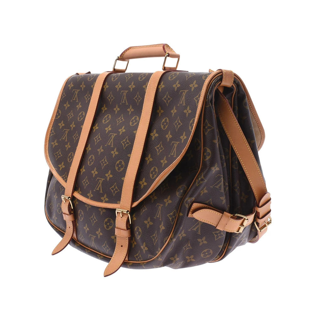 Louis Vuitton Bag Brown Monogram Saumur Shoulder Canvas Brown